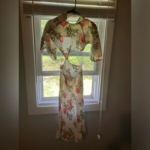 White, floral Reformation dress